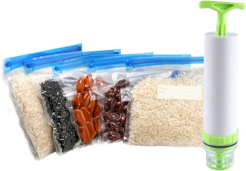 woobles Sous Vide Bags, 3Pcs Reusable Vacuum Food Sealer Bags 4 Sizes Vacuum Zipper Food Storage Preservation Kit for Food Storage and Sous Vide Cooking (Vacuum Hand Pump) - Image 4